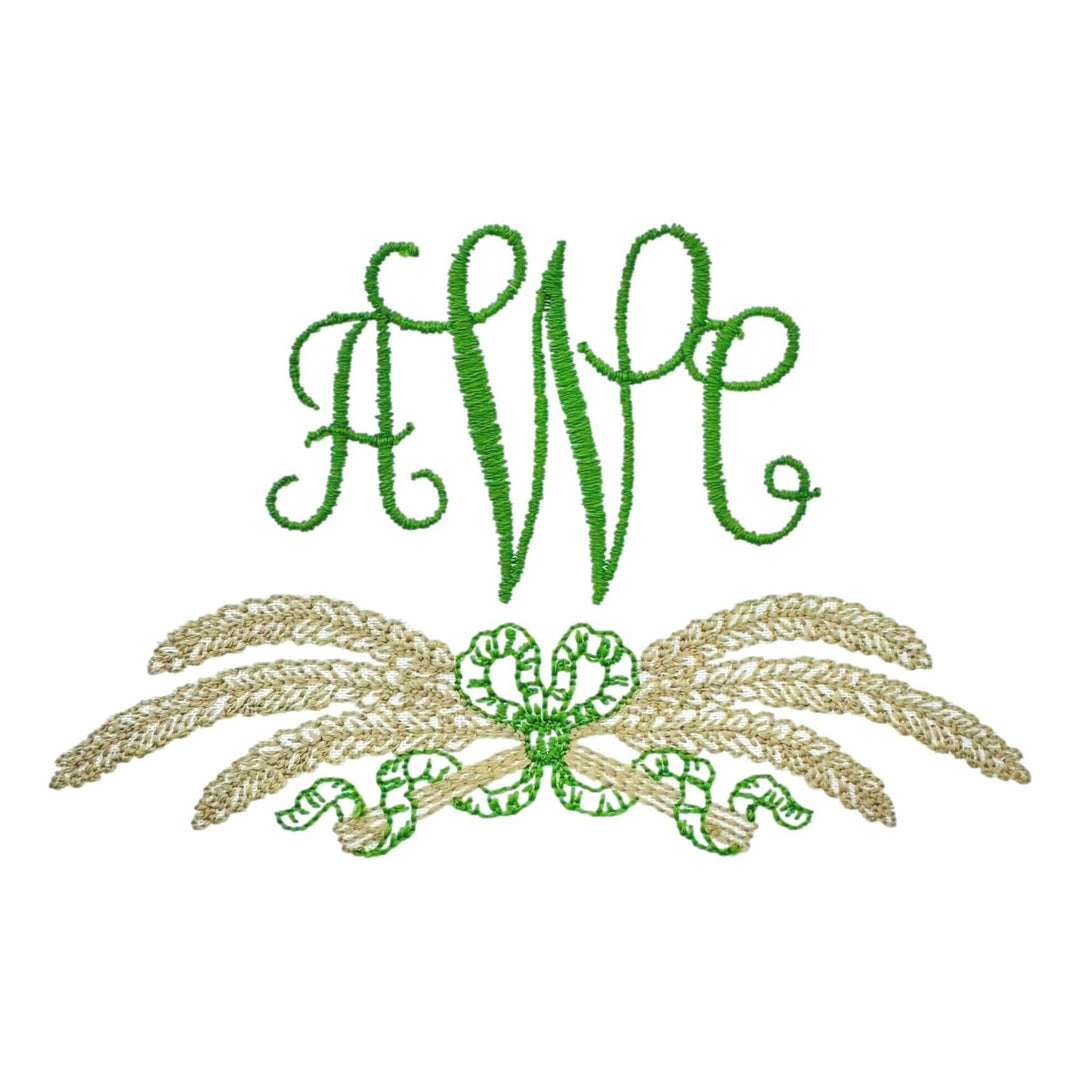 Thanksgiving Embroidery Options Holiday Embroidery The Horseshoe Crab Wheat with Bow