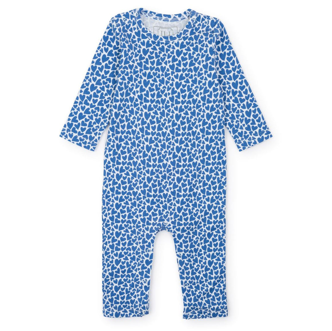 Thompson Romper - I Heart You Blue Boy Romper Lila & Hayes