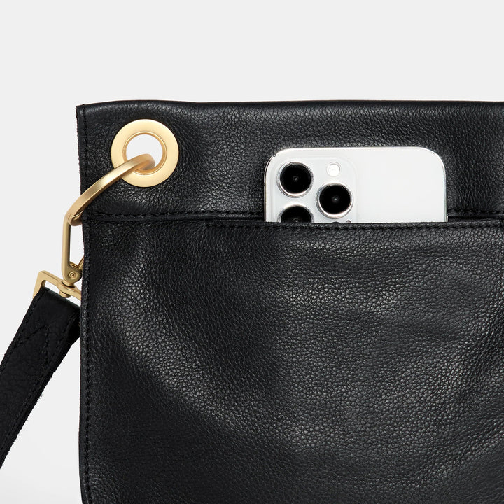 Tony Medium Leather Crossbody Bag - Black Purse Hammitt