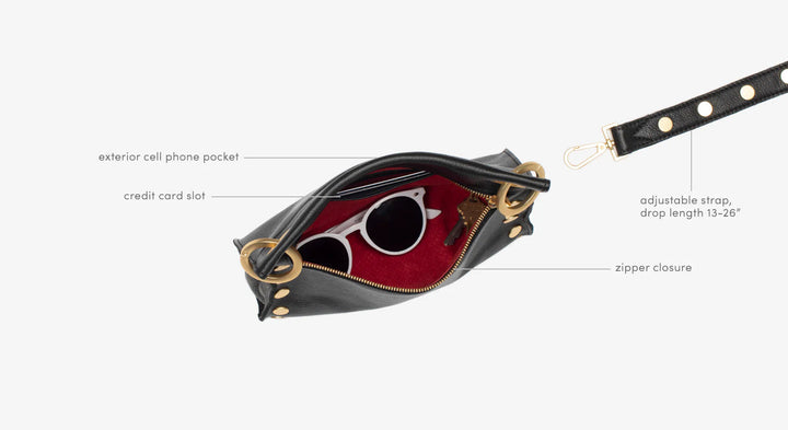 Tony Medium Leather Crossbody Bag - Black Purse Hammitt