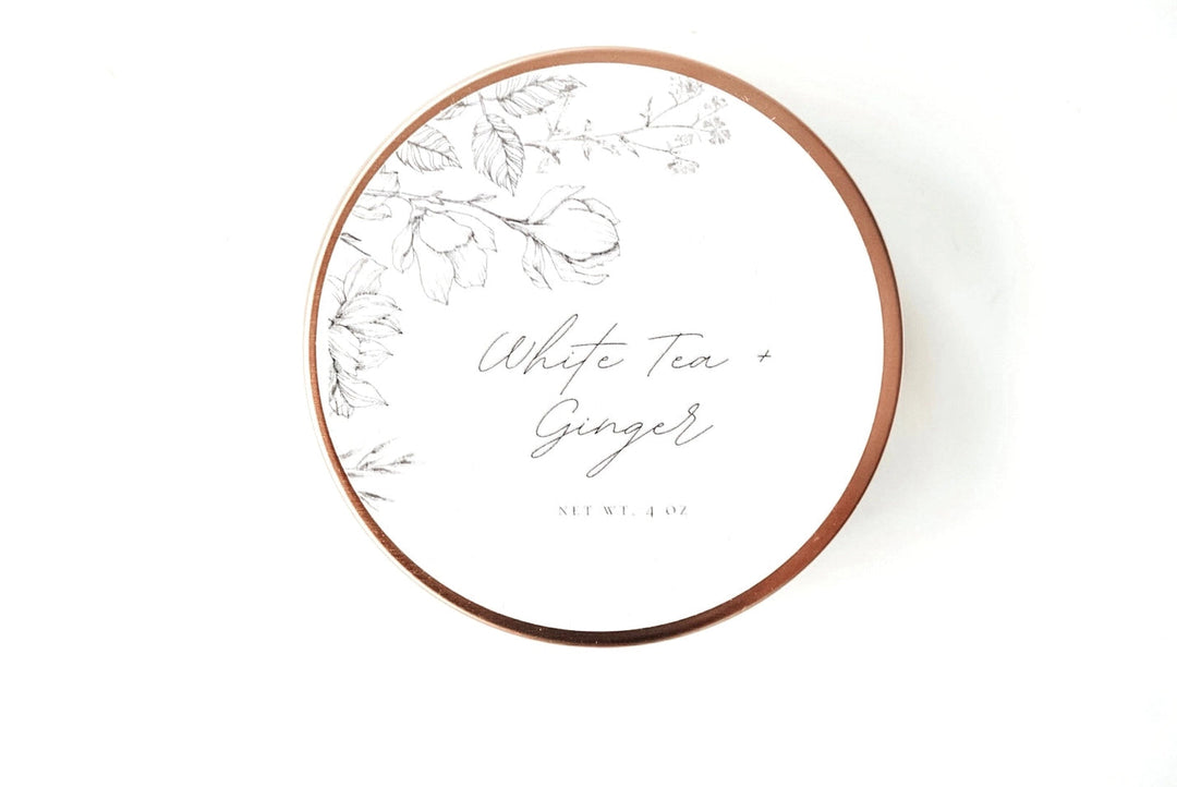 White Tea and Ginger Travel Tin Soy Candle Candle Forget Me Not