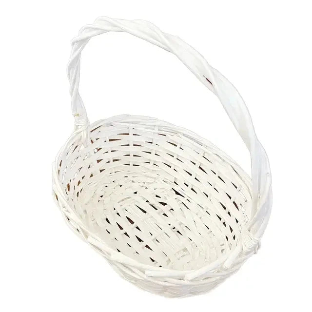 White Wicker Basket Easter Basket The Bow Next Door