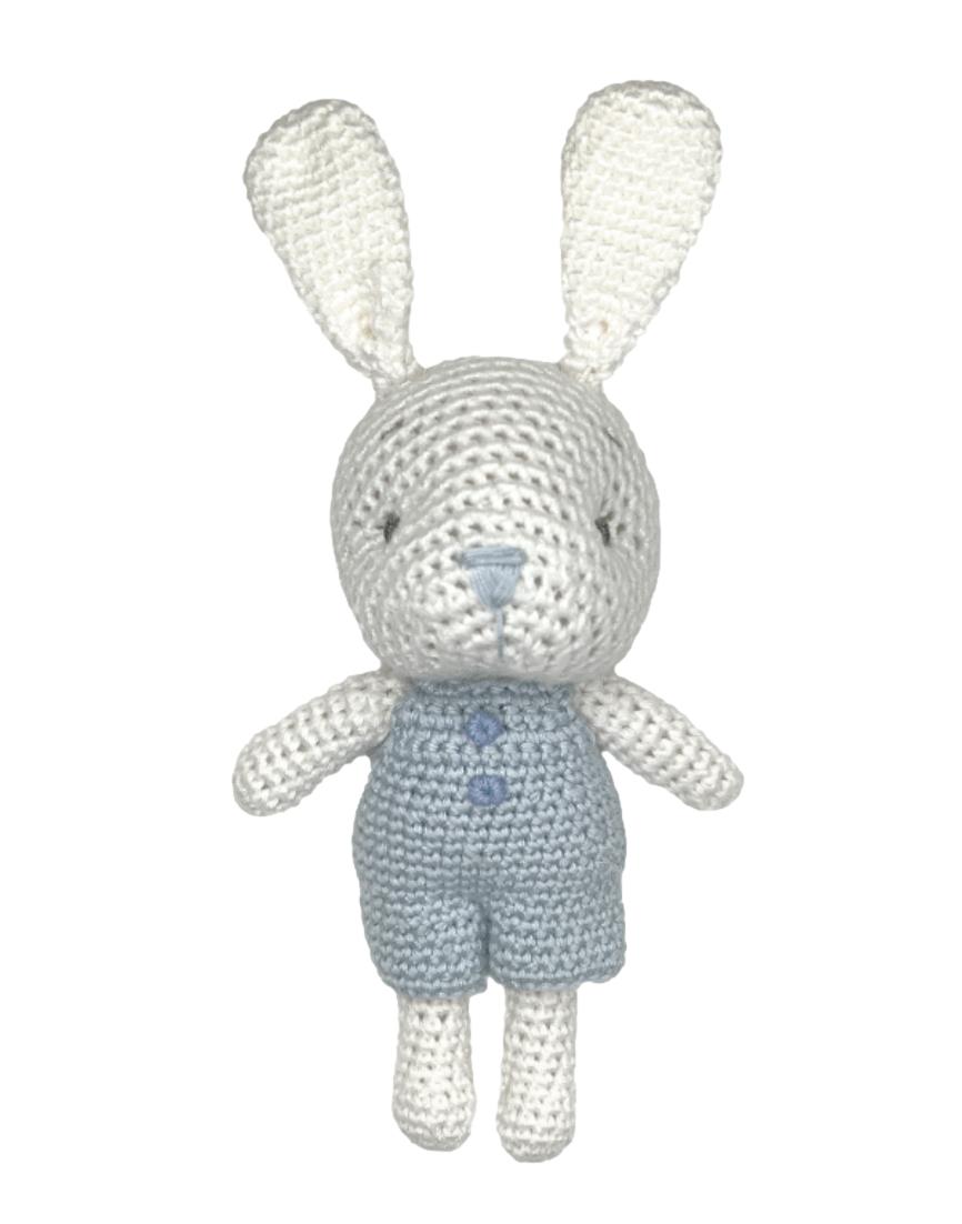 Baby Boy Bunny Crochet Rattle Rattle Zubels