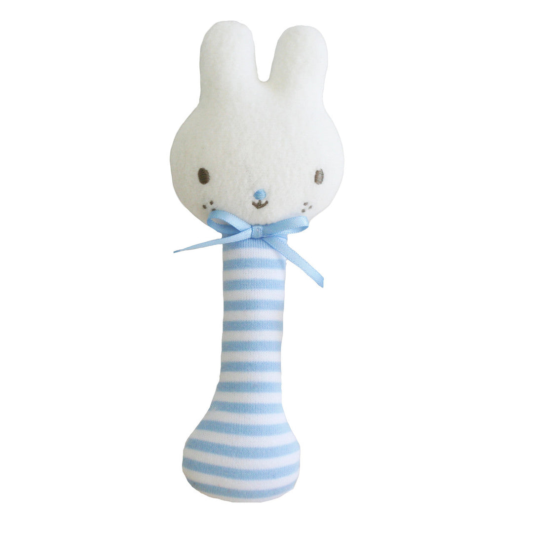 Baby Bunny Stick Rattle - Blue Rattle Alimrose