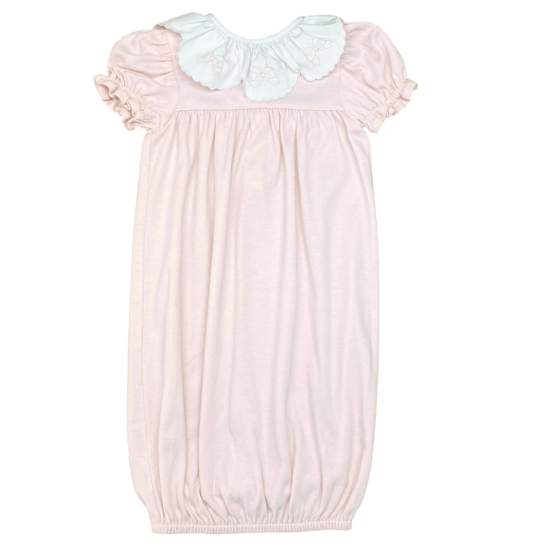 Bow Ribbon Ruffle Short Sleeve Gown Baby Gown Auraluz 