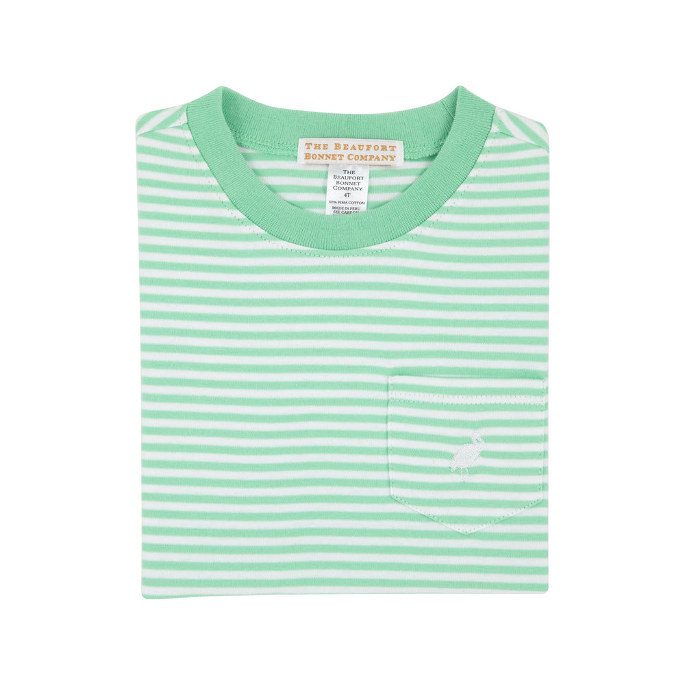 Carter Crewneck - Grace Bay Green Stripe Boy Shirt Beaufort Bonnet 