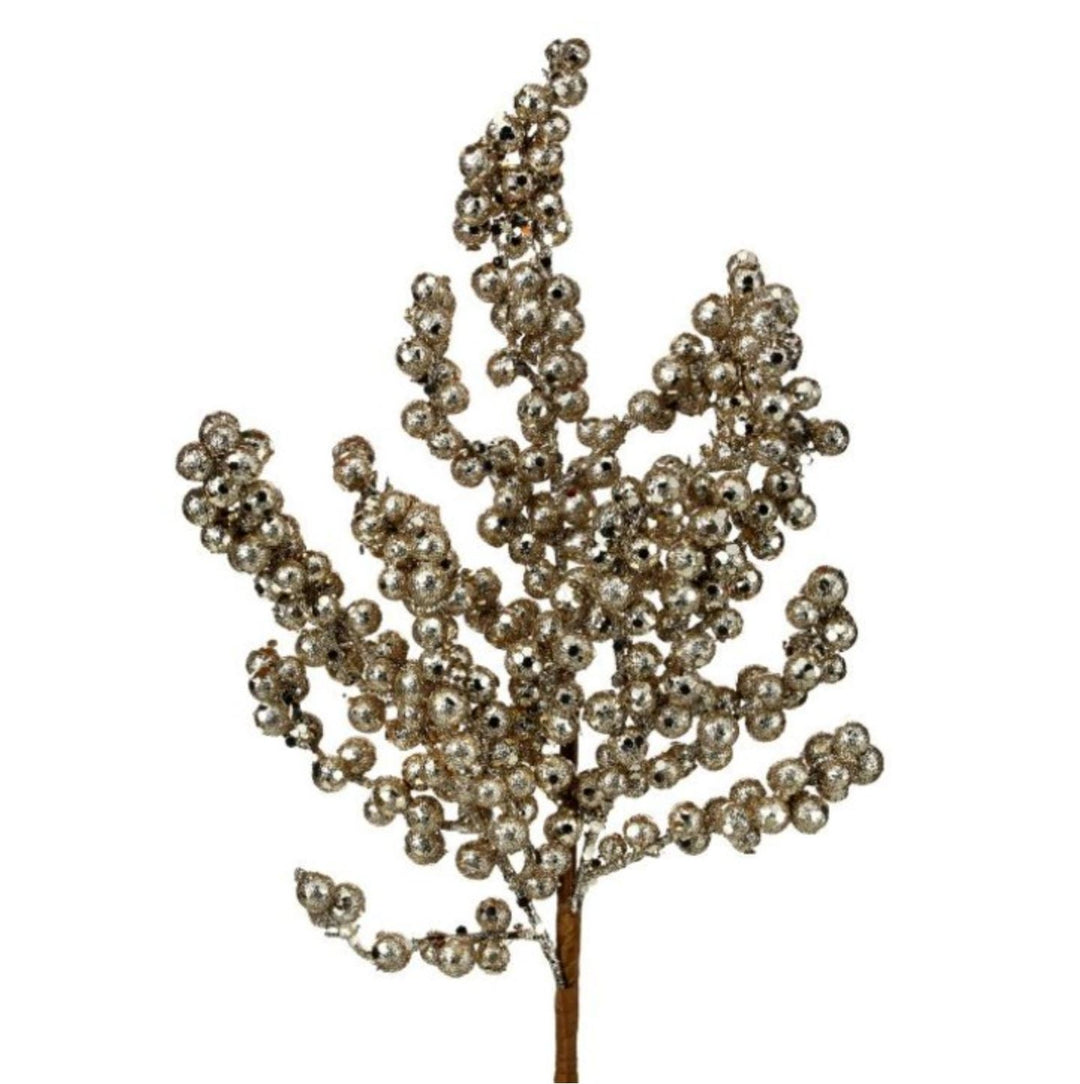 Champagne Glitter Cluster Berry Pick Ornament Regency International