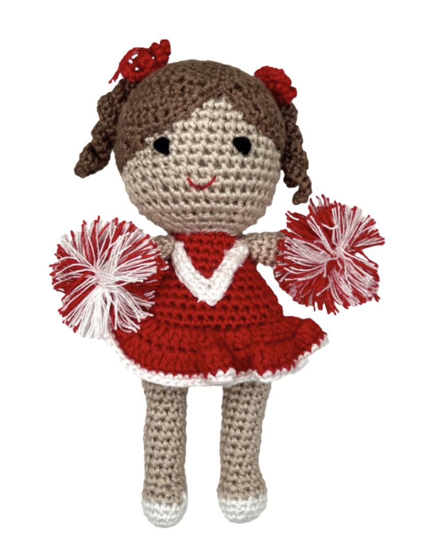Cheerleader Crochet Rattle Rattle Zubels