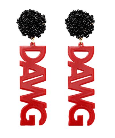 DAWG Letter & Pompom Earrings Earrings Golden Stella