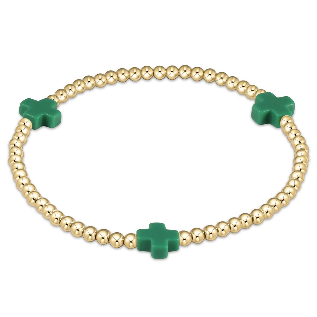 eGirl Signature Cross 3mm Bracelet Bracelet eNewton Emerald 