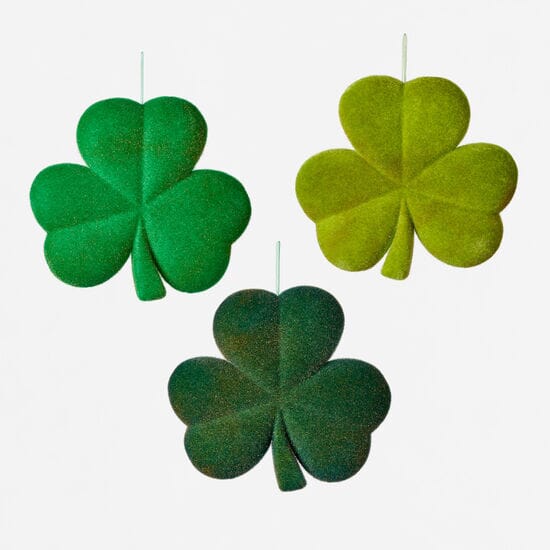 Flocked Shamrocks - Large Holiday Decor 180 Degrees
