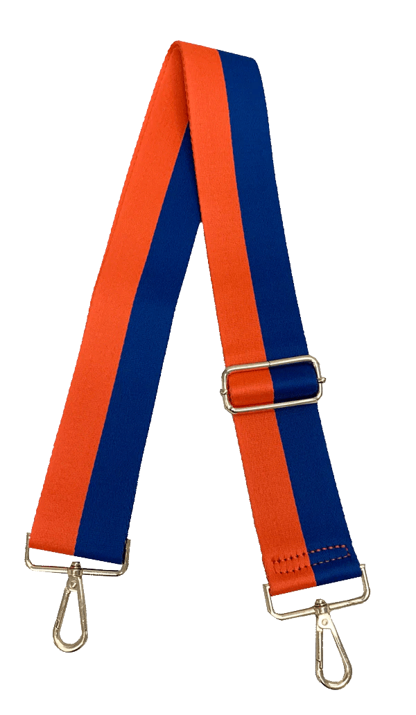 Game Day Color Block Guitar Straps Purse Strap Ahdorned Orange and Blue 