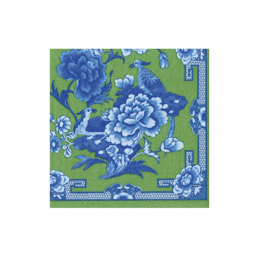 Green And Blue Plate Cocktail Napkins - 20 per package Paper Napkins Caspari