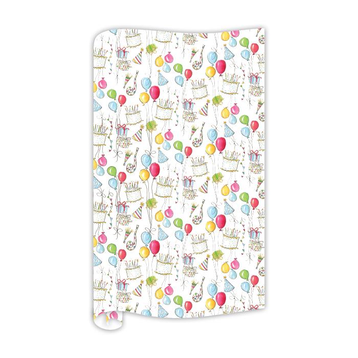 Hand Painted Party Hats, Balloons and Cakes Wrapping Paper Wrapping Paper Rosanne Beck