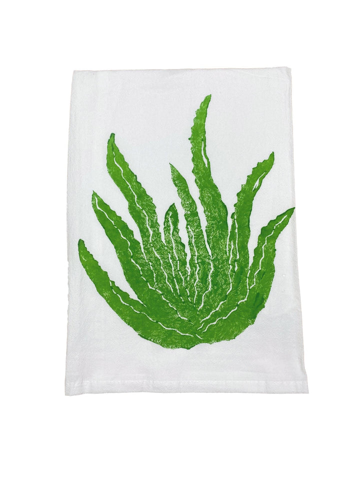 Hand Printed Kitchen Flour Sack Towels Kitchen Towel Low Country Linens Key Lime Aloe Plant 