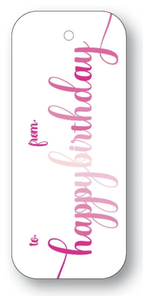 Happy Birthday Pink Gift Tag Stationery Maison de Papier