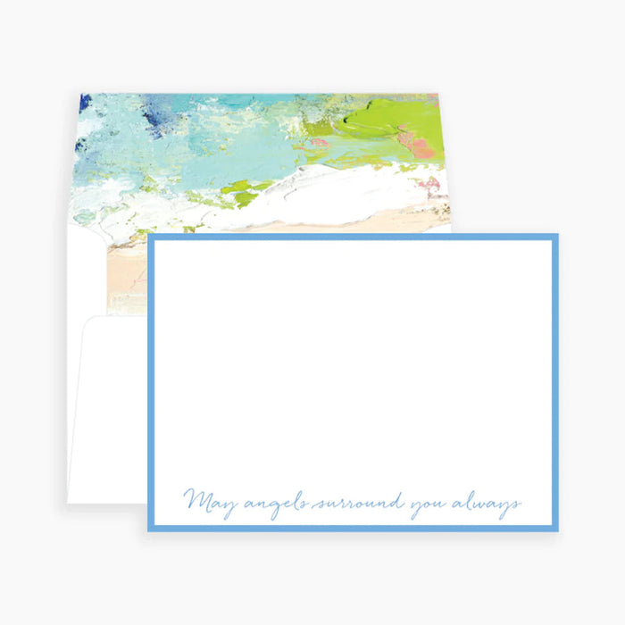 May Angels Surround You Notecards Stationary Anne Neilson Blue 