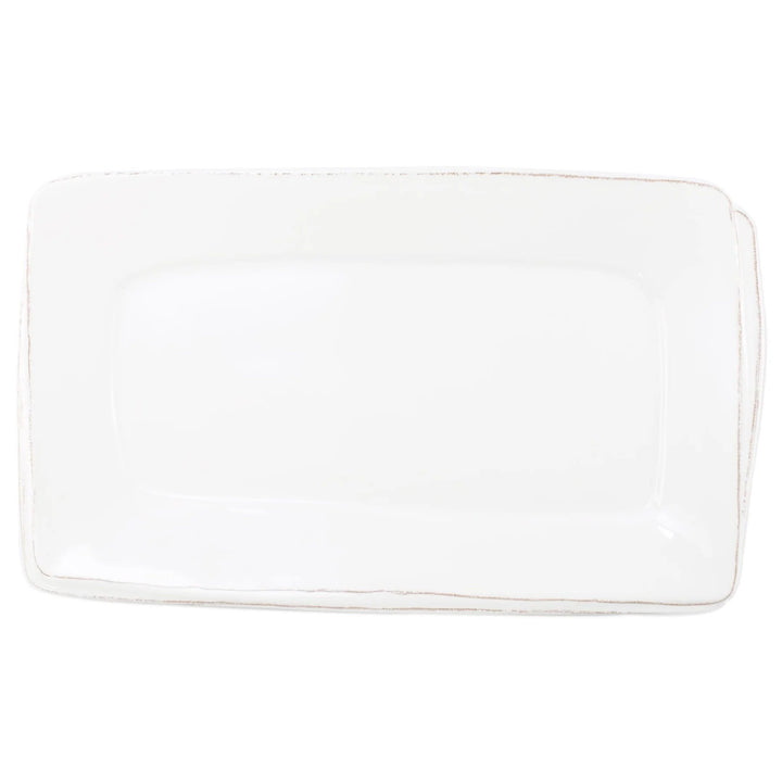 Melamine Lastra White Rectangular Platter Serving Piece Vietri 
