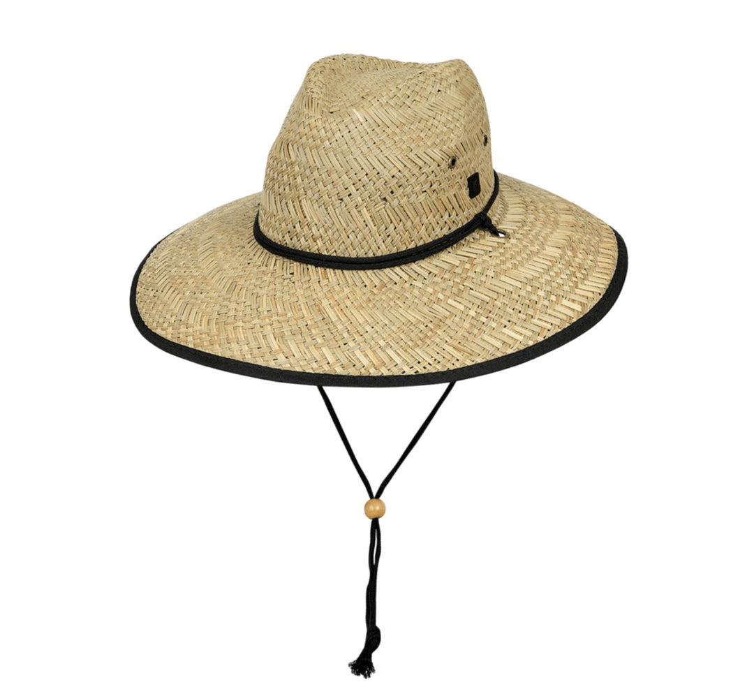 Men's Surf Straw Hat - Yamba - Black sun hat Tank Stream Design