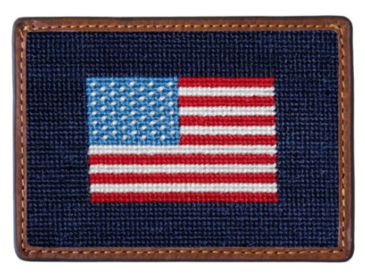 Needlepoint Credit Card Wallet Wallets Smathers and Branson American Flag 