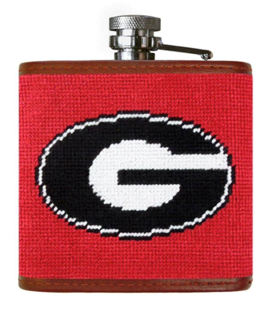 Needlepoint Flask Flask Smathers and Branson Georgia - Red 