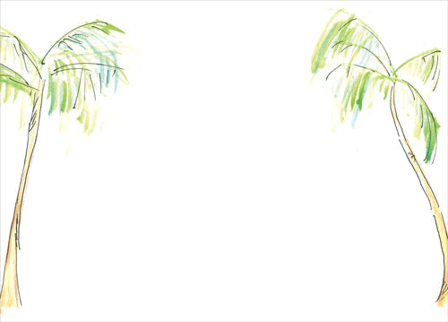 Palm Tree Blank Correspondence Cards Stationery Caspari