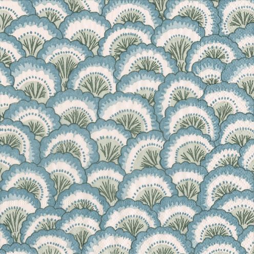 Pontchartrain Scallop Blue Cocktail Napkin Paper Napkins Caspari