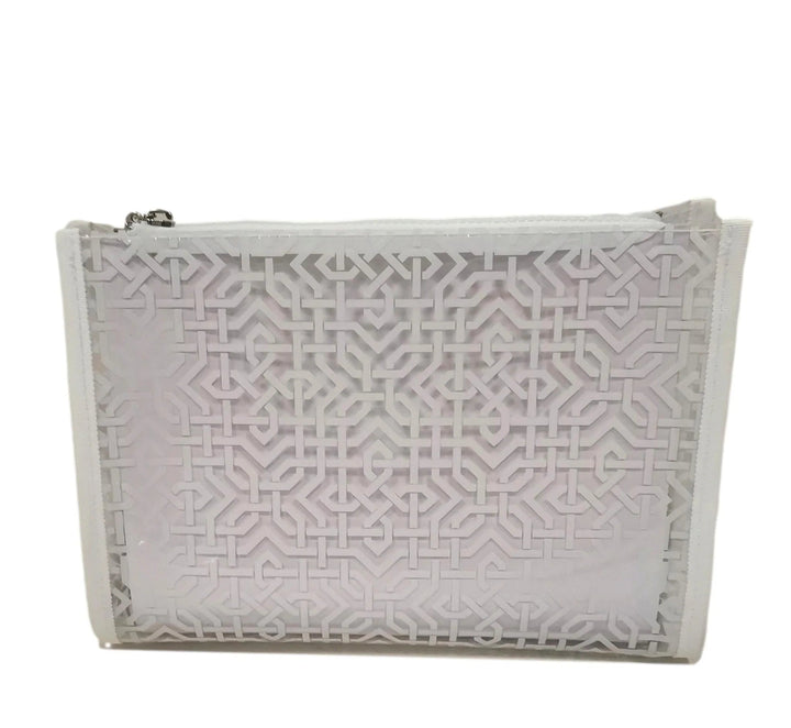 Roadtripper Pouch- Clear Cosmetic/Accessories Bags TRVL Design White Lattice 