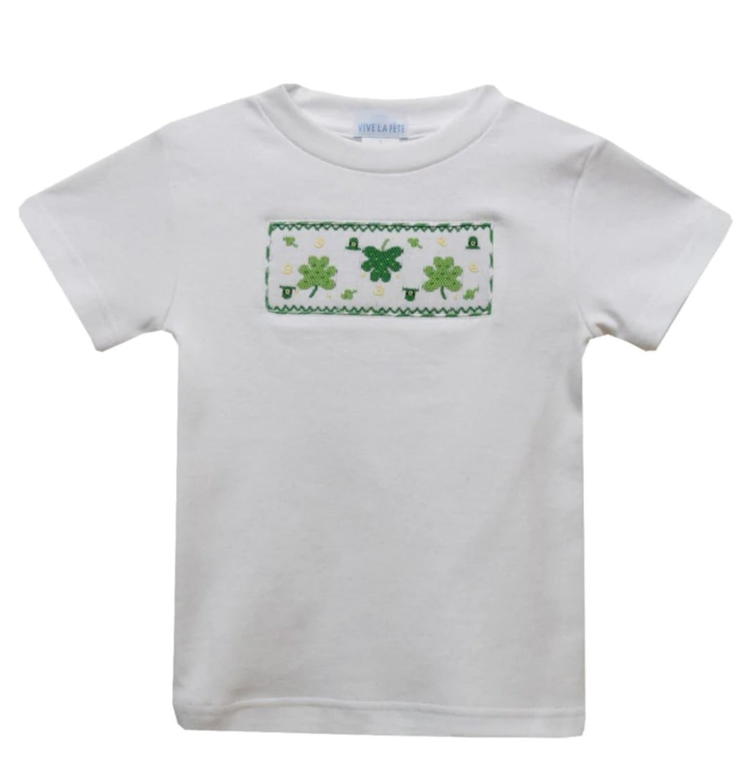 Shamrocks Smocked T-Shirt Shirt Vive La Fete