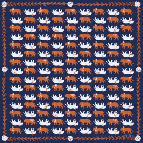 Spirit Tiger in Navy Scarf Bandana Scarf Keva