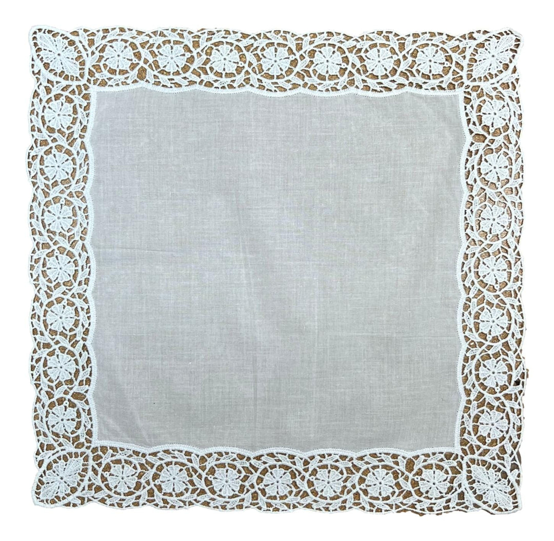 Swiss Lace Bridal Hanky Handkerchief Boutross 