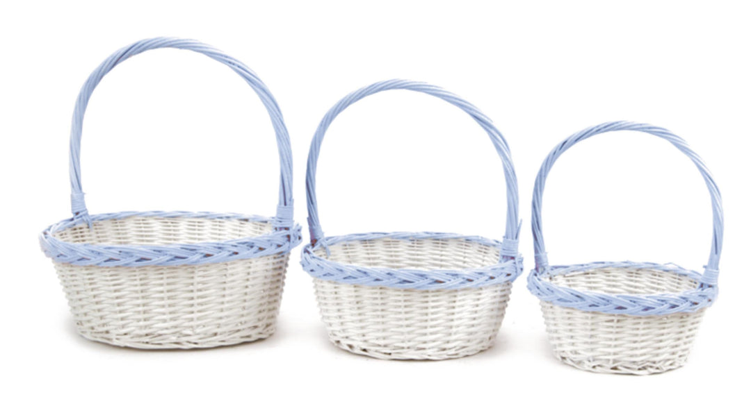 Twisted Rim Willow Easter Baskets - Blue Easter Basket Roofian Small