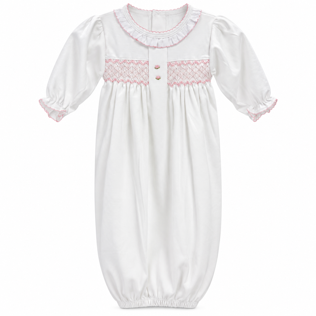 Pink/White Newborn Gown