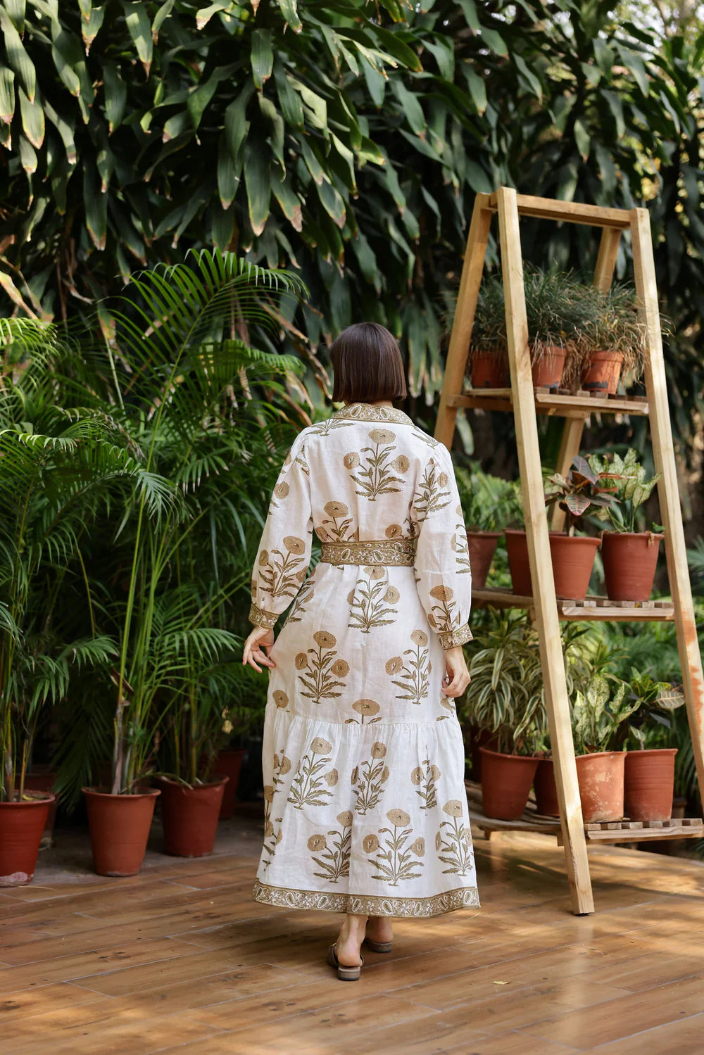 Capri Maxi Dress - Khaki Flower