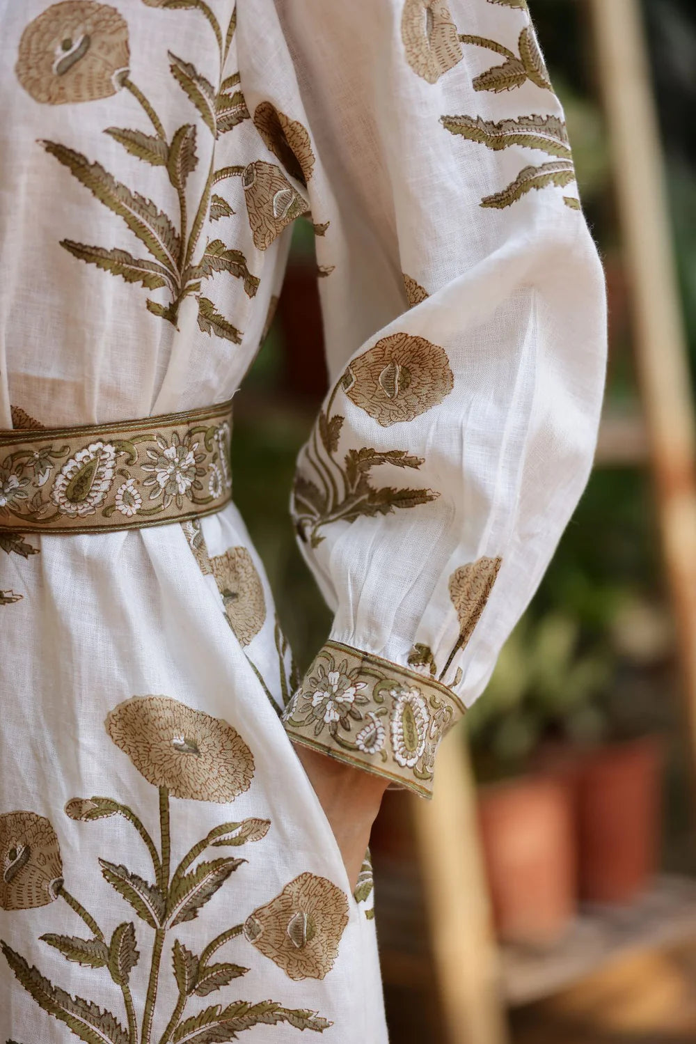 Capri Maxi Dress - Khaki Flower