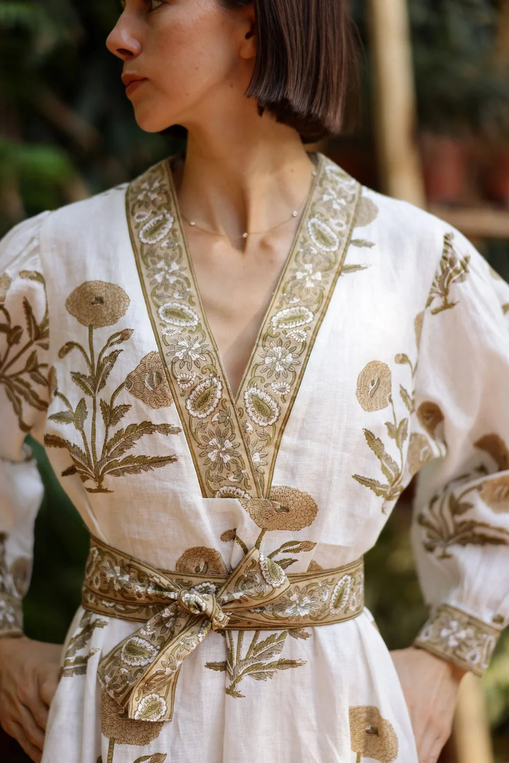 Capri Maxi Dress - Khaki Flower