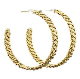 1" Chain Hoops Womens Earrings Golden Stella Gold 