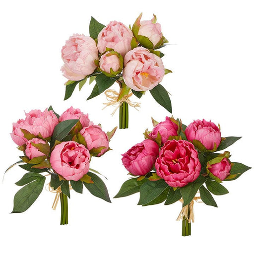 10.5" Real Touch Peony Bundle - Assorted Pinks Floral RAZ 