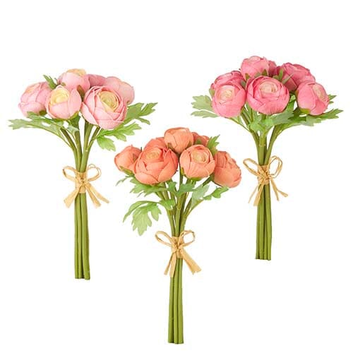 11" Real Touch Ranunculus Bundles Faux Florals RAZ 