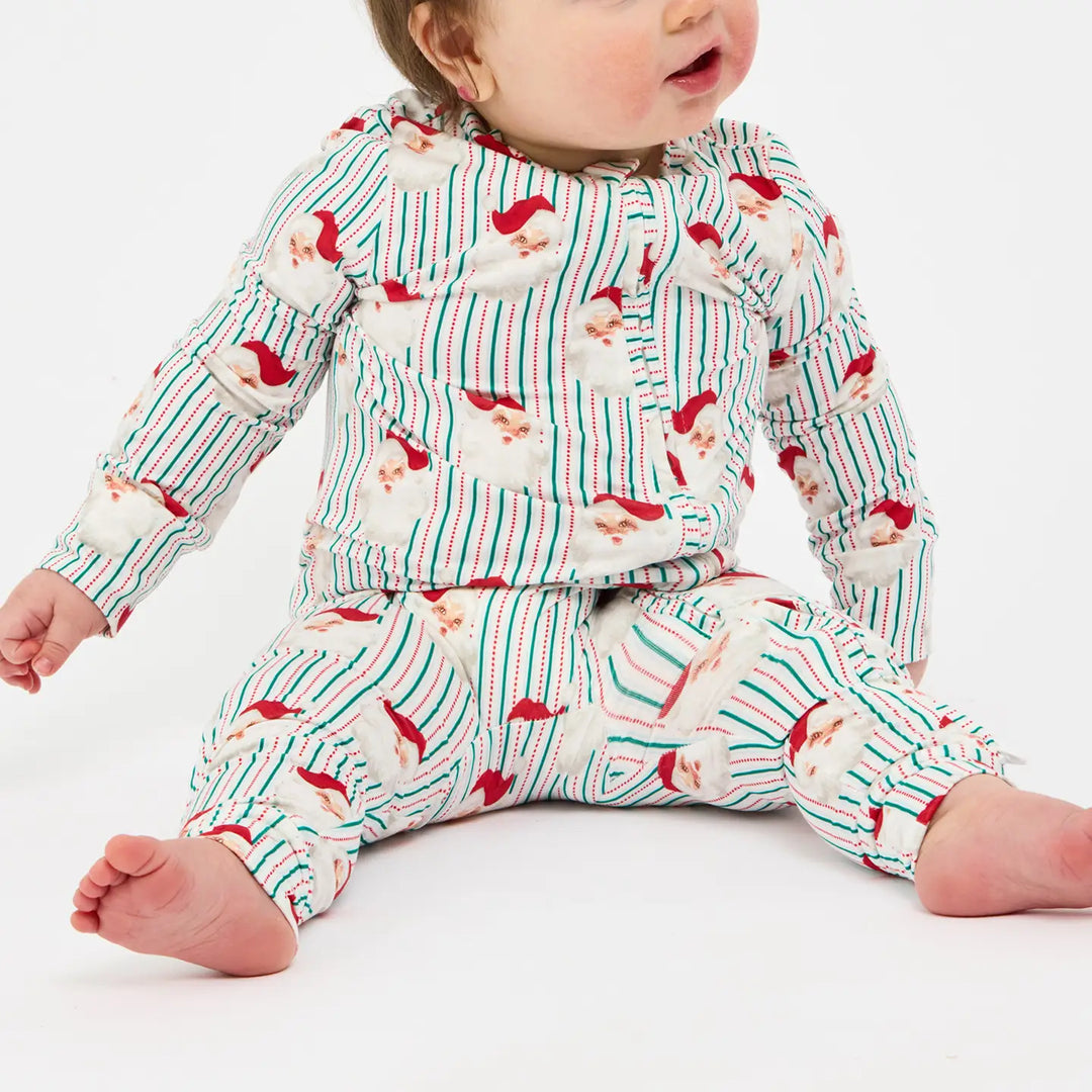 Annie Pajama Set - Santa Baby Stripes