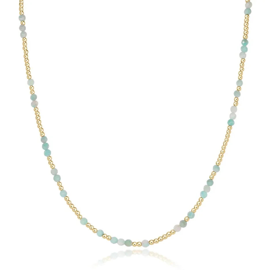 15" Choker Hope Unwritten Gold + Gemstones Womens Necklace ENewton Amazonite 