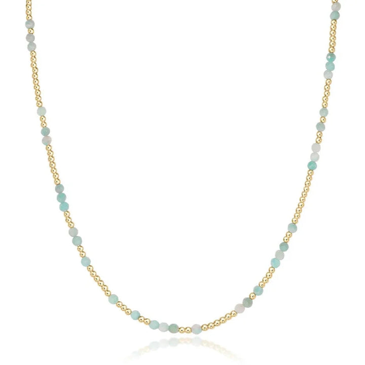 15" Choker Hope Unwritten Gold + Gemstones Womens Necklace ENewton Amazonite 