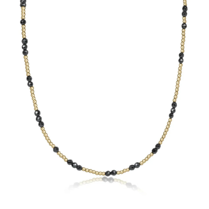 15" Choker Hope Unwritten Gold + Gemstones Womens Necklace ENewton Faceted Hematite 