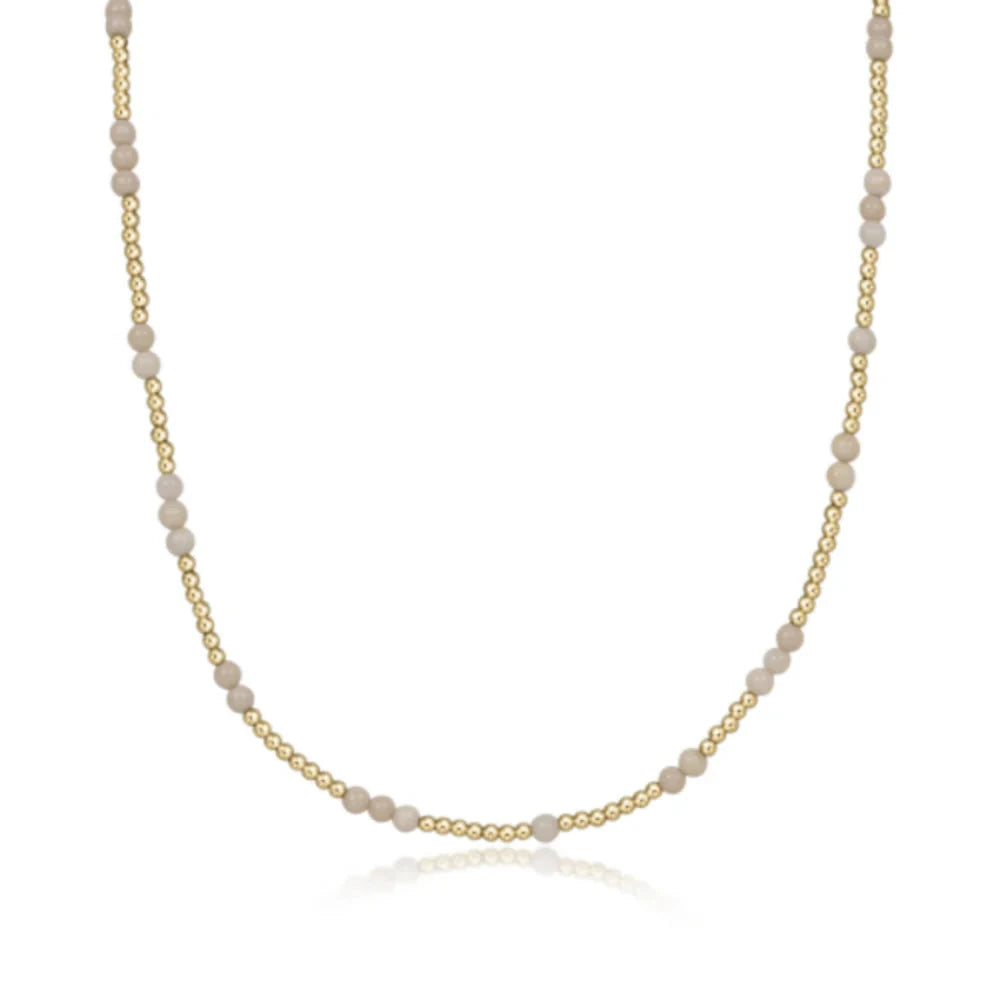 15" Choker Hope Unwritten Gold + Gemstones Womens Necklace ENewton Riverstone 