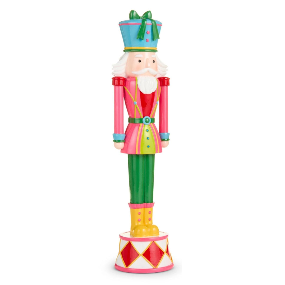 16" Multicolored Nutcracker Christmas Decor RAZ Pink Jacket 