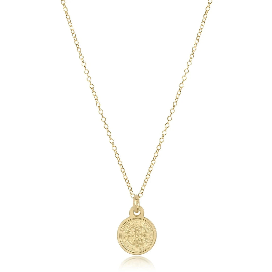 16" Necklace Gold - Blessing Small Gold Disc Womens Necklace ENewton 