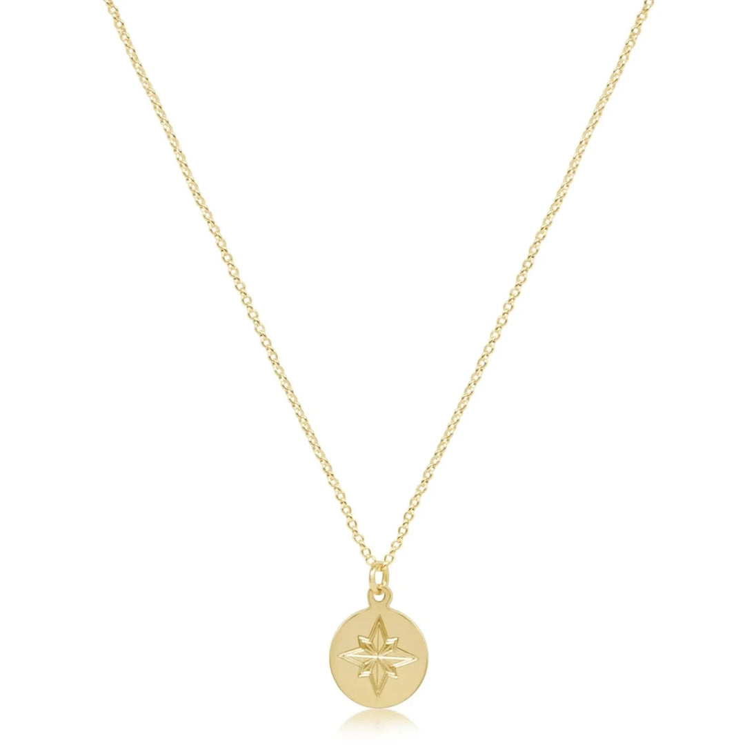 16" Necklace Gold - Direction Gold Disc Womens Necklace ENewton 