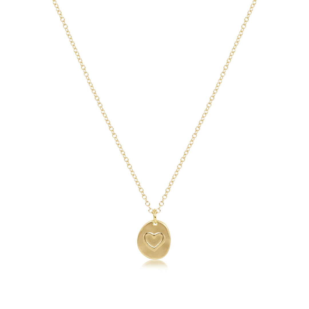 16" Necklace Gold - Inspire Love Small Gold Charm Womens Necklace ENewton 
