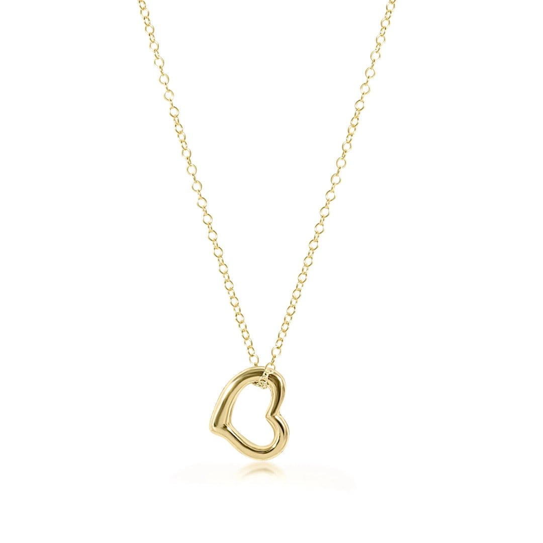 16" Necklace Gold - Love Gold Charm Womens Necklace ENewton 