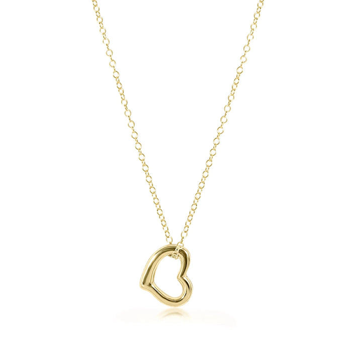 16" Necklace Gold - Love Gold Charm Womens Necklace ENewton 